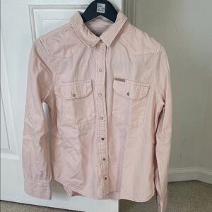 Calvin Klein  Pink Denim Button-Up Shirt